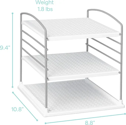 Miniatura 3 de YouCopia UpSpace - Organizador ajustable de cajas para envoltorios de papel de aluminio y almacenamiento de gabinetes de cocina, Original, Blanco
