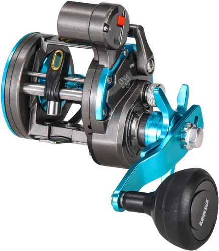 Miniatura 10 de Burning Shark Carrete de pesca de baitcasting, carrete redondo suave y potente, carrete de pesca para agua salada, carrete convencional para bagre