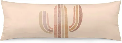 Miniatura 7 de Funda de almohada corporal, estilo bohemio, abstracto, con hojas de Monstera tropicales, para cama, tamaño grande, suave, estilo mediados de siglo