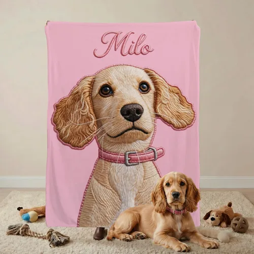 Miniatura 9 de callie Personalized Blanket with Oil Painting Photo - Customized Pet Lover Gifts - Dog Cat Memorial Gifts - Soft Cozy Warm Flannel/Sherpa Throw