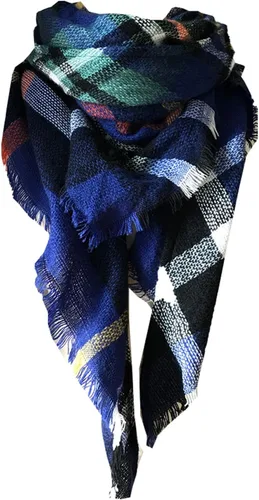 Miniatura 59 de Wander Agio - Bufanda envolvente con diseño a cuadros o triangular para mujer, cálida y larga, de punto, sensación de cachemira, chal