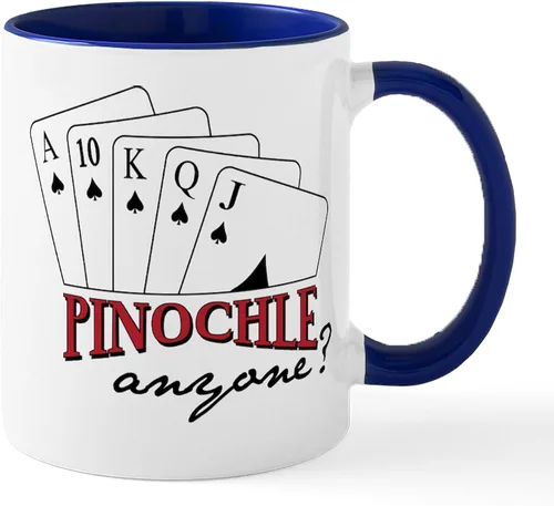 Miniatura 98 de CafePress Euchre Champ Mugs Taza de café de cerámica de 11 oz (11.0 fl oz)