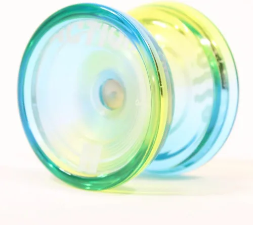 Miniatura 2 de Action Yoyo - YoYo de plástico Fingerspin (translúcido azul verde desvanecido)