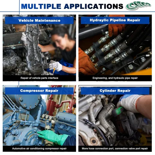 Miniatura 7 de Kit surtido de 50 piezas de arandelas de sello unido por compresor de A/C, 6 tamaños de aire acondicionado, reparación de juntas de puerto de 50PCS