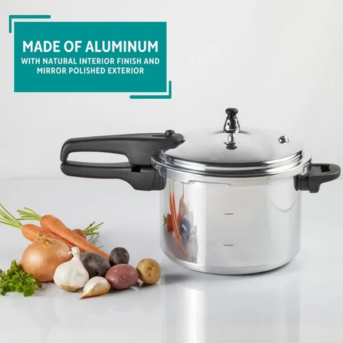 Miniatura 4 de Mirro 92180A Olla a Presión de Aluminio Pulido de 10-PSI, 8 Cuartos, Plateado