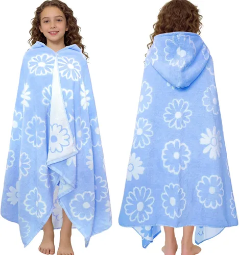 Miniatura 32 de VOOVA & MOVAS Poncho de Toalla de Baño Gruesa con Capucha para Niños (4-8 Años) - Bata de Toalla de Natación de Algodón Turco Suave y Absorbente
