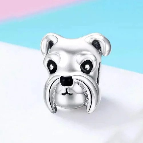 Miniatura 2 de Love - Abalorio de plata de ley para cachorros de bulldog francés para los amantes