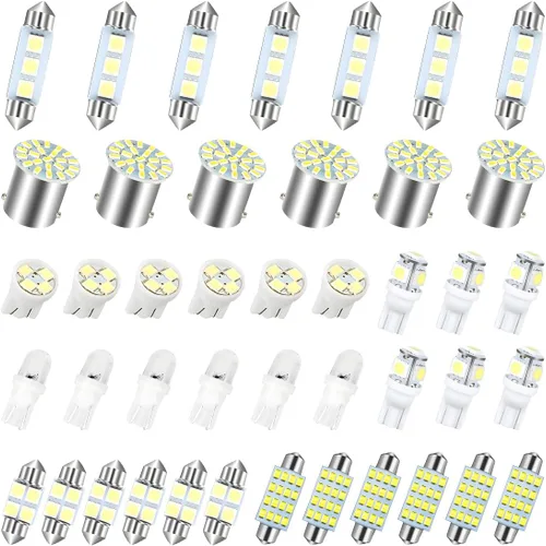 AUCELI 42 piezas de bombillas LED para coche, juego de luces interiores de auto, bombilla de repuesto súper brillante T10 de 31 mm 36 mm 41 mm,