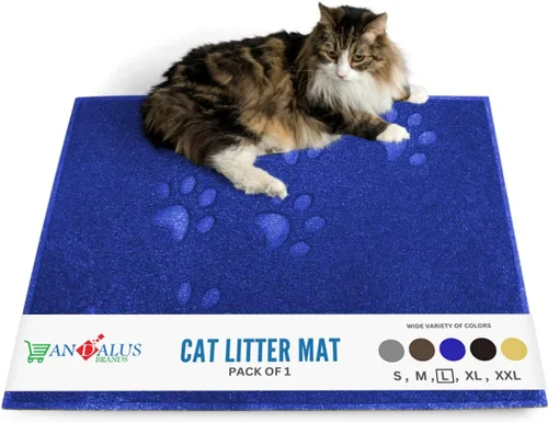 Miniatura 19 de Andalus Tapete Pequeño para Arena de Gatos, Paquete de 1 - Impermeable, Antideslizante y Fácil de Limpiar, Tapete para Caja de Arena de Gatos