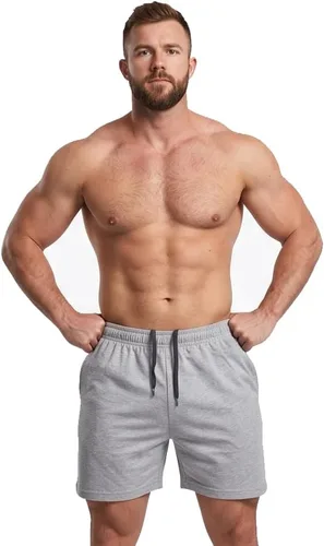 Miniatura 12 de Muscle Alive Pantalones cortos de correr para hombre con bolsillos, ropa atlética, algodón de rizo francés con 3 o 5 pulgadas