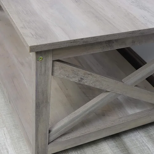 Miniatura 4 de Mesa de centro Rainbow Sophia, mesa de centro moderna de estilo casa de campo con almacenamiento de 2 niveles, 40 pulgadas, roble lavado Washed Oak