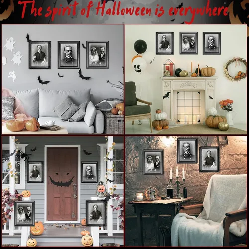 Miniatura 7 de Tuanse Decoraciones de Halloween para interiores 3D con imágenes cambiantes de rostro, retratos aterradores, portarretratos espeluznantes