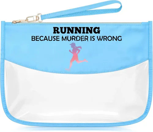 Sazuwu Regalos de triatlón para mujeres, bolsa de maquillaje de regalo para amantes del triatlón, RUNNING(bu), Minimalista