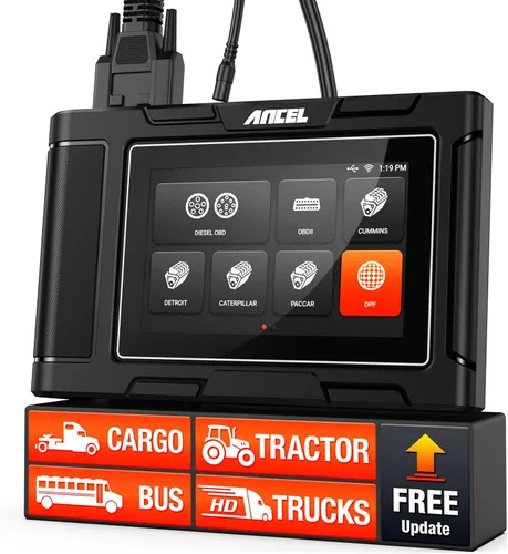 ANCEL HD3400 Pro Escáner de Camión para Trabajo Pesado | Regeneración DPF, Actualización Gratuita de por Vida, Compatible con Vehículos Comerciales