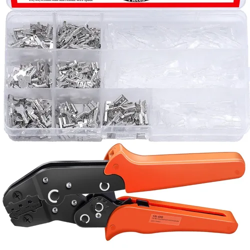 Miniatura 10 de Twidec/360Pcs 2.8/4.8/6.3mm Kit de surtido de terminales de engarce rápido tipo faston macho y hembra con manga aislante para cableado eléctrico