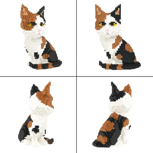 Miniatura 4 de Larcele Conjunto de animales de bloques de construcción micro para gatos, mini ladrillos de juguete de construcción 3D, 1191 piezas KLJM-05
