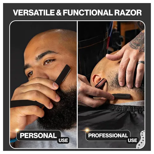 Miniatura 5 de Kit de afeitado manual GRAVITY RAZORS Profesional – Exposición Ultra, Incluye 10 Hojas Premium, 2mm Expuestas, Negro Mate