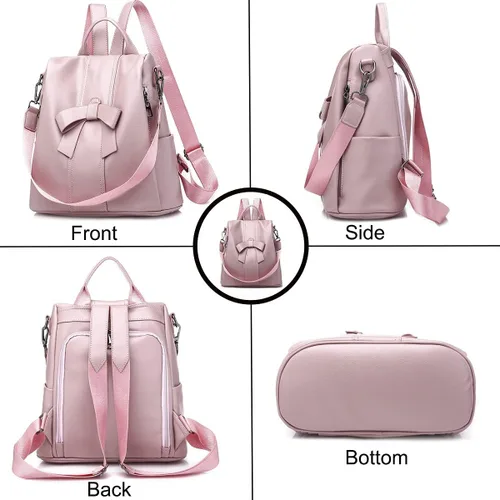 Miniatura 5 de XingChen Mochilas y monederos para mujer, de piel sintética, antirrobo, a la moda, casual, ligero, de viaje, bolso de hombro, Negro -, Viajar