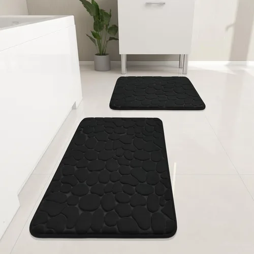 YIHOUSE Juego de 2 tapetes de baño de espuma viscoelástica, antideslizantes, absorbentes de agua, lavables, para fregadero, inodoro y suelo