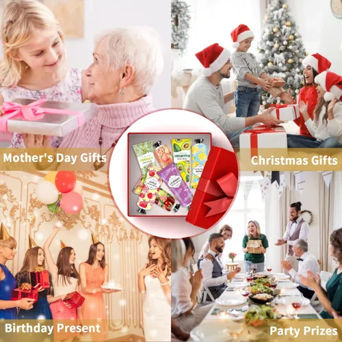 Miniatura 7 de CRISTALBOX Paquete de 8 regalos de Navidad de crema de manos para mujeres, tamaño de viaje en lociones a granel para manos secas, mini loción
