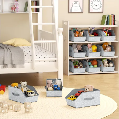 Miniatura 6 de Homsorout Cubos grandes de almacenamiento para armario, con doble asa para ropa, toallas, juguetes, organizadores de estantes para dormitorio