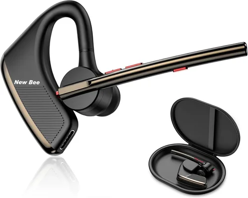 New Bee Auricular Bluetooth V5.2 Auriculares inalámbricos Bluetooth 24 horas de conversación CVC8.0 Dual Mic Cancelación de ruido para