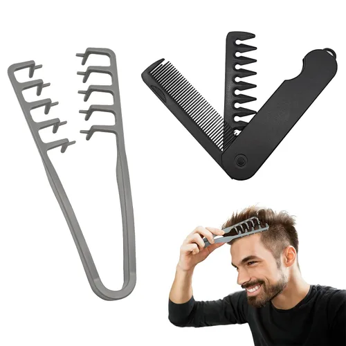 Peine de textura para hombres, juego de peinado voluminizador para volumen esponjoso, levantamiento de raíces y definición de flecos, peine de viaje