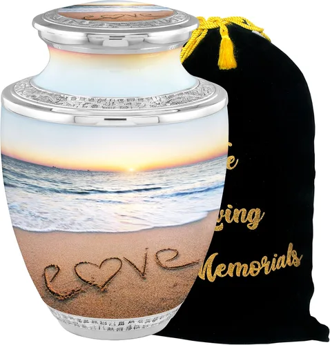 Miniatura 13 de Urnas de Cremación Personalizadas con Medallón Estético de Playa para Cenizas de Adultos Hombre Mujer - Urnas de Entierro de 200 libras para Cenizas