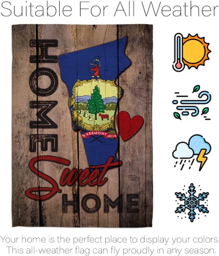Miniatura 6 de FK191153-BO Vermont Sweet Home Americana States - Juego de banderas decorativas para casa y jardín, con asta de bandera, multicolor