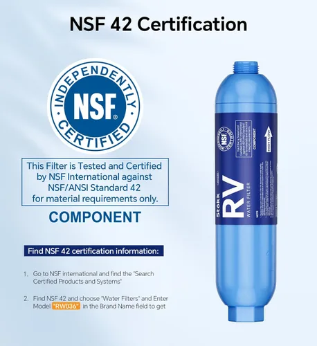 Miniatura 2 de Stokk - Filtro de agua para RV con protector de manguera flexible, certificado NSF, filtro de manguera de agua en línea para jardín, autocaravana