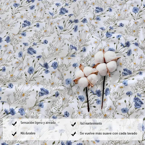 Miniatura 8 de RUVANTI Juego de sábanas divididas tamaño King de 100 % algodón para cama ajustable, 5 piezas, ropa de cama de tejido de percal suave y Guisante