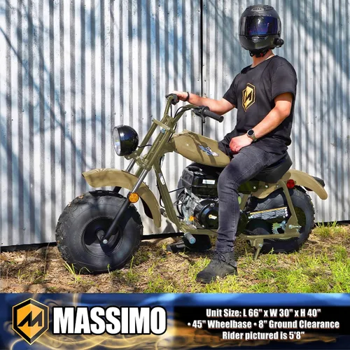 Miniatura 2 de Massimo Motor Warrior200 196CC Motor Super Size Mini Moto Trail Bike MX Street para niños y adultos Neumáticos anchos Motocicleta Powersport