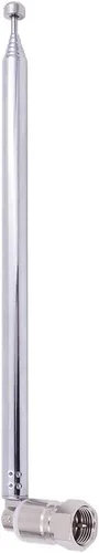 Antena de radio FM, telescópica de 75 ohmios, tornillo tipo F, conector de enchufe macho adaptador de conector AM FM antena de radio para estéreo AV