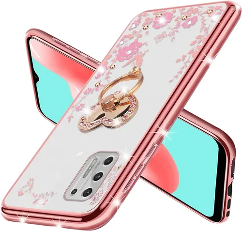 Miniatura 2 de Funda para Moto g Stylus 2021, Motorola g Stylus 4G 2021 para mujer, con purpurina, cristal, mariposa, corazón, floral, TPU de lujo, bonita funda