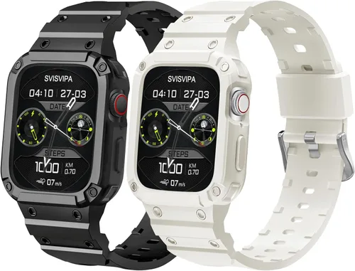 Miniatura 13 de Correa con funda compatible con Apple Watch de 1.614 pulgadas, 1.575 pulgadas, 1.496 pulgadas, iWatch Series 8 7 SE 6 5 4 3 2 1, correa deportiva