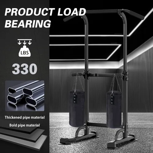 Miniatura 7 de Soges Power Tower - Estación de barras de tracción y fondos, estación de fondos con soporte independiente para gimnasio en casa, equipo de Negro