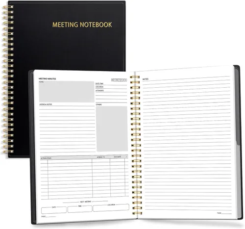 Miniatura 16 de SUNEE Half Meeting Half Note - Cuadernos profesionales de 8.5"x11" para el trabajo - 160 páginas, planificador de proyectos de tamaño A4, agenda
