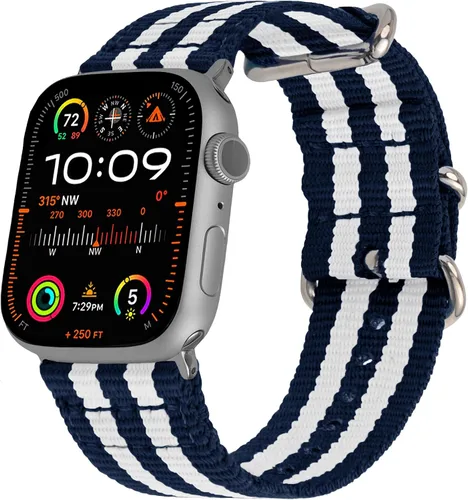 Miniatura 9 de Carterjett - Correa para Apple Watch 1.732 pulgadas, 1.654 pulgadas, 1.575 pulgadas, 1.496 pulgadas, nailon NATO, correas iWatch, mujeres y hombres