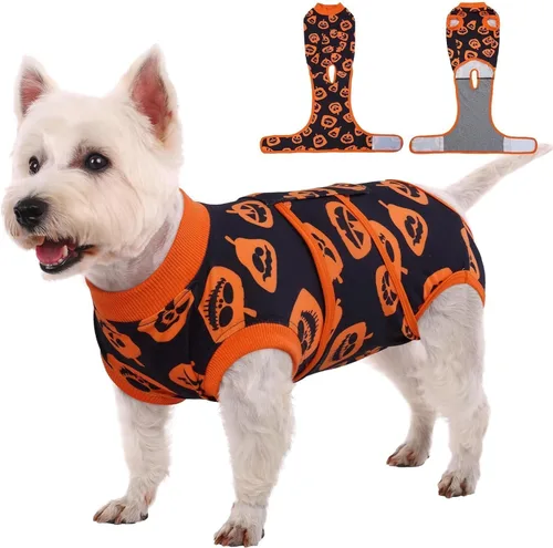 Miniatura 44 de Kuoser Traje de cirugía para perro, cómodo traje de recuperación para perros hembras para cirugía, mameluco protector posoperatorio, alternativa