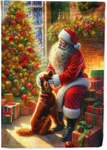 Miniatura 107 de Caroline's Treasures DAC4159CHF - Bandera de casa de Husky siberiano y Papá Noel para porche, grande, para colgar en la pared, poliéster
