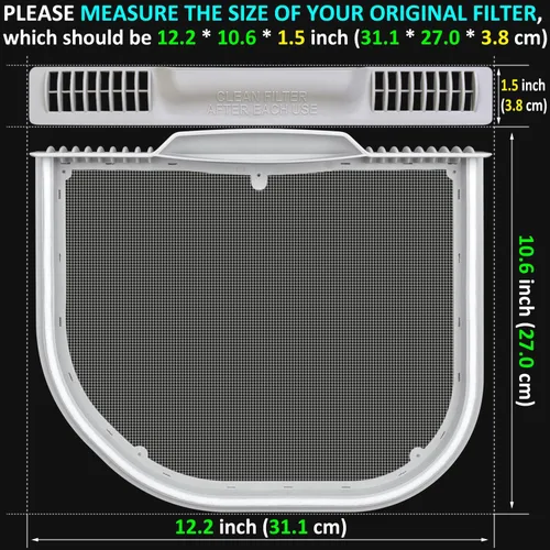 Miniatura 2 de 5231EL1001C - Filtro de pelusa de repuesto para secadoras LG y Kenmore, trampa de pantalla de pelusa para secadora ultra duradera, compatible