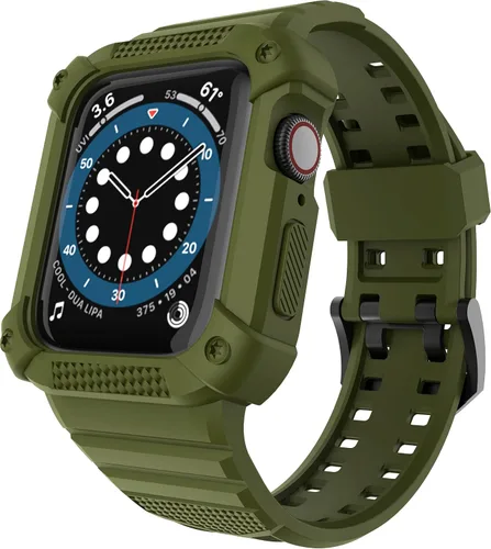 Compatible con Apple Watch Band de 1.614 pulgadas, 1.575 pulgadas, 1.496 pulgadas, carcasa protectora resistente para hombres, con correa deportiva,