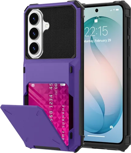 Miniatura 85 de Funda tipo cartera para Samsung Galaxy S22 Ultra con 4 ranuras para tarjetas de crédito a prueba de golpes, funda híbrida de protección reforzada