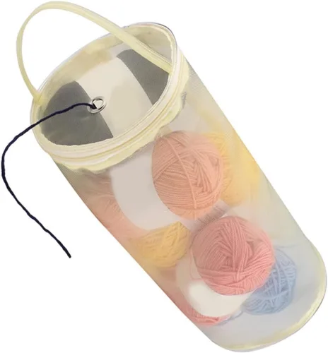 Miniatura 4 de Housoutil Bolsa de almacenamiento de hilo de punto Bolsa de almacenamiento de lana de malla Accesorios de ganchillo Organizador de asas