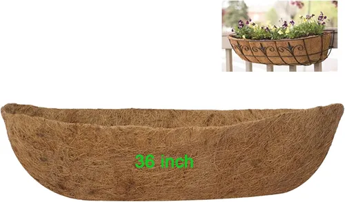 Miniatura 12 de Revestimientos para cesta de ventana de 30 pulgadas, preformado, revestimiento de coco y coco con tierra húmeda para cesta de ventana