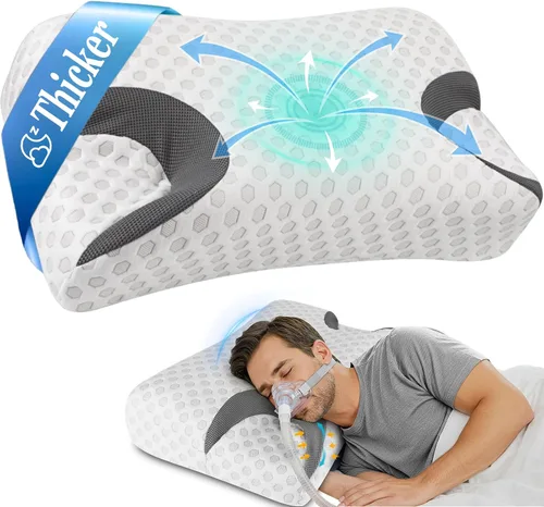 IKSTAR - Almohada CPAP para dormir de lado, almohada para apnea del sueño, almohadas nasales CPAP para todos los usuarios de máscaras CPAP, almohada