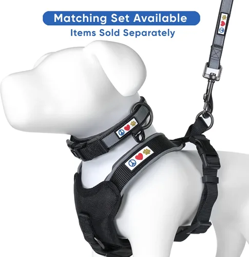 Miniatura 9 de Pawtitas Cuello ajustable reflectante para perro, Collar para perro acolchado, Negro