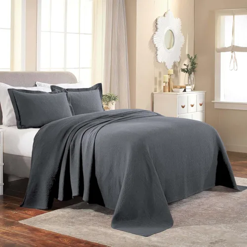 Miniatura 38 de Superior Juego de colcha de algodón con diseño de flor de lis, mantas cálidas, ropa de cama para todas las estaciones, decoración de dormitorio