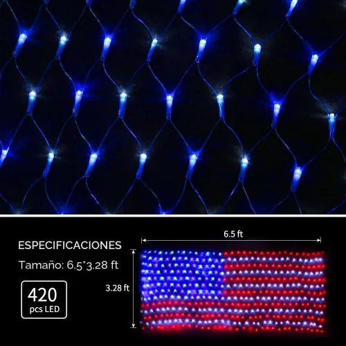 Miniatura 3 de XTF2015 - Cadena de luces LED de la bandera de los Estados Unidos, resistente al agua, para Navidad, festival, vacaciones, día de la independencia