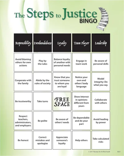 Miniatura 3 de Los pasos para la justicia-juego de bingo adolescente